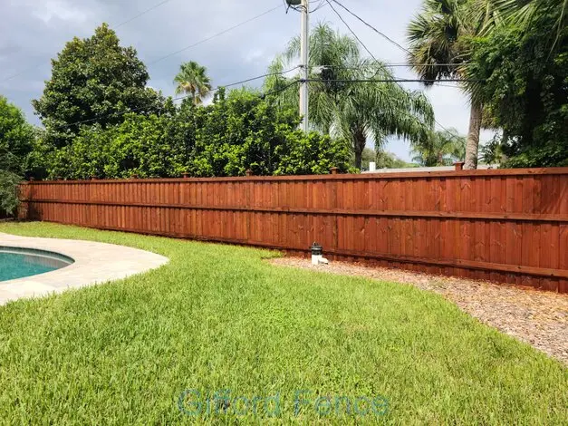 Stained Wood Privacy Fence