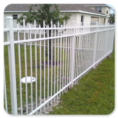 White Alternating Spear Aluminum Fence