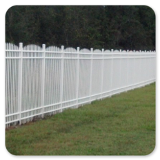 White Arch Spear Aluminum Fence