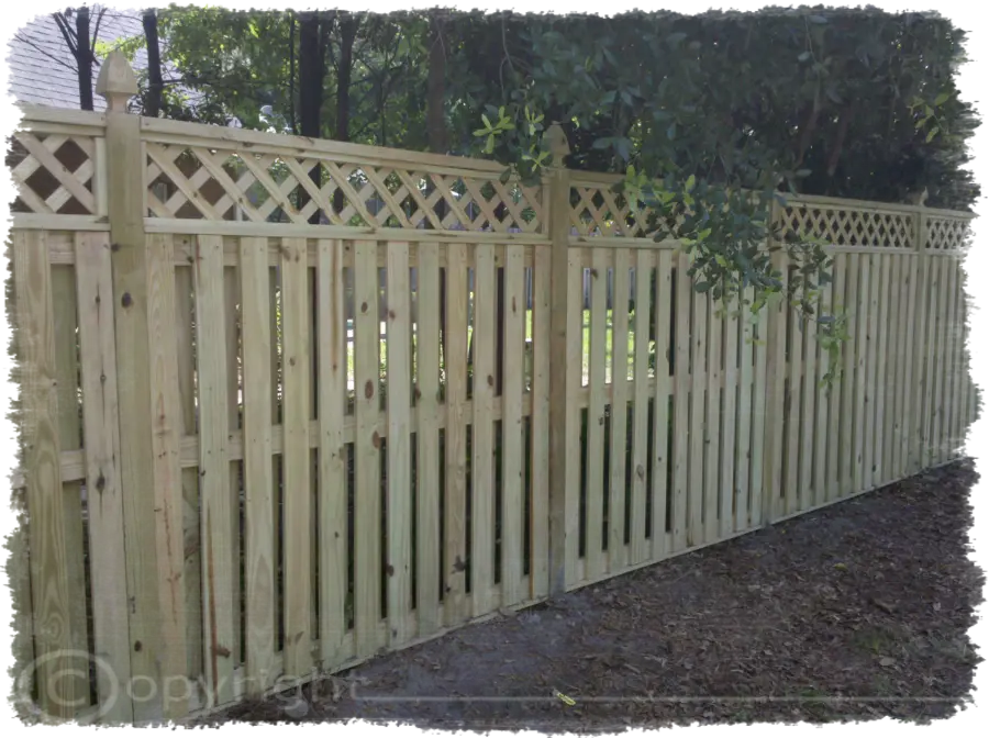 Shadowbox Lattice Craftman's Wood Fence in Windermere FL by Gifford Fence