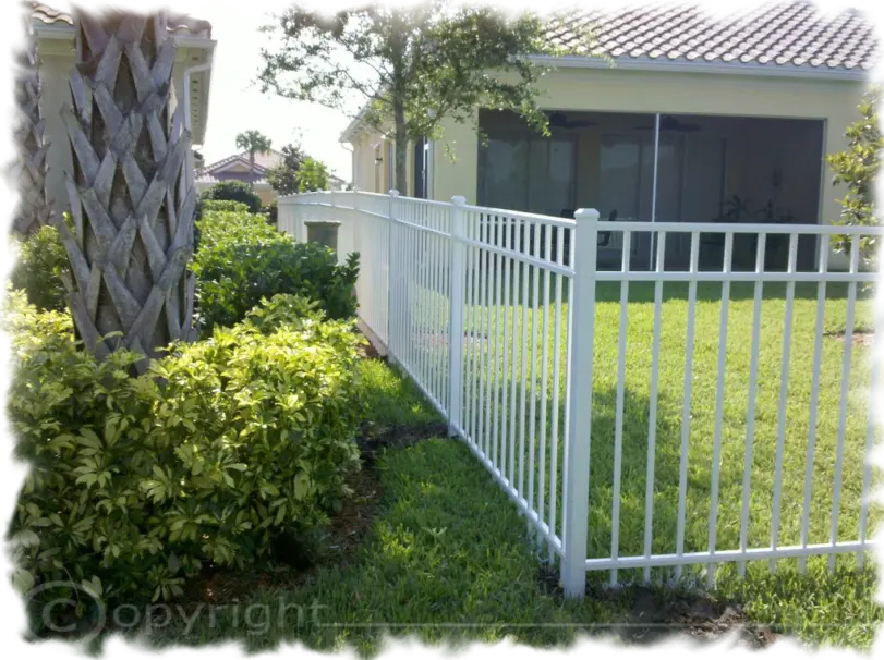 White Aluminum Fence in Lake Nona FL by Gifford Fence