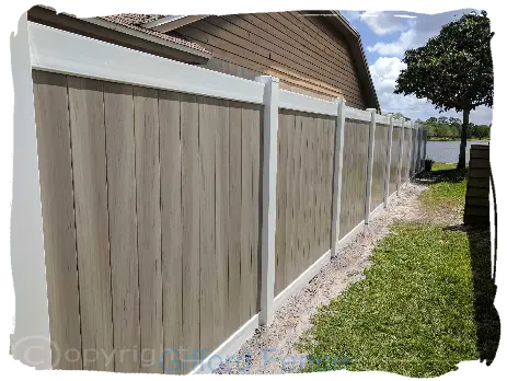 Two Tone Vinyl Privacy Fence in Longwood