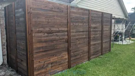 Cedar Horizontal Board Fence Stained Mission Brown