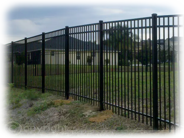 Black Universal Flat Top Aluminum Fence in Rock Springs Ridge Apopka FL