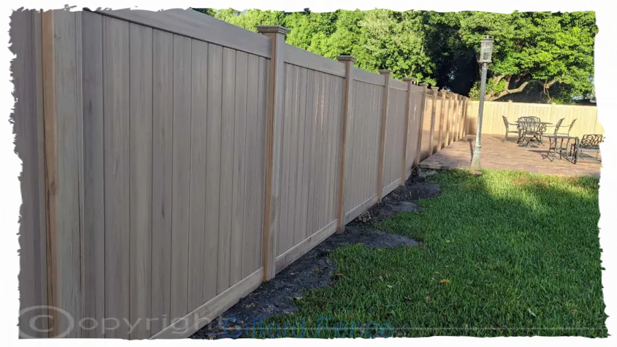 Wood Look Vinyl Privacy Fence Installation in Avalon Park by Gifford Fence